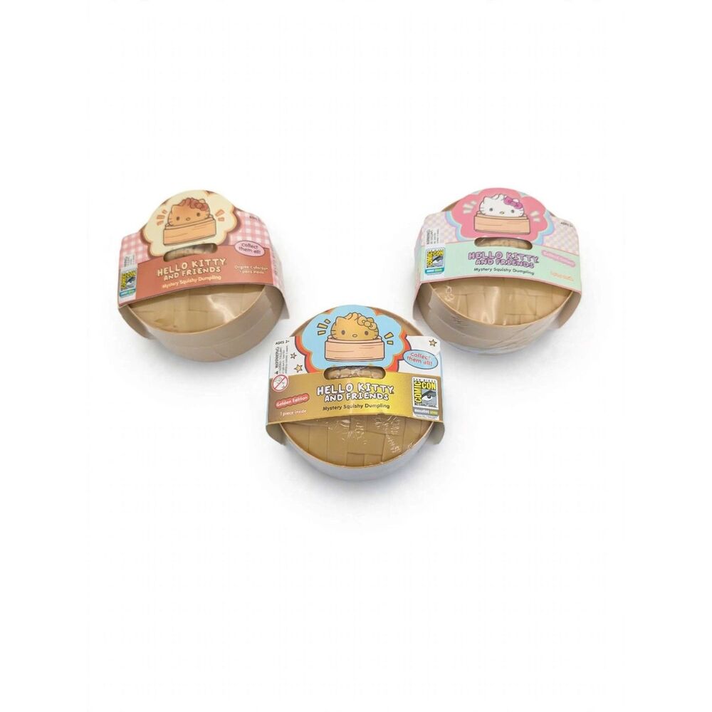 Sanrio Hello Kitty Mystery Squishy Dumpling SDCC Comic Con Lot of 3 Golden New